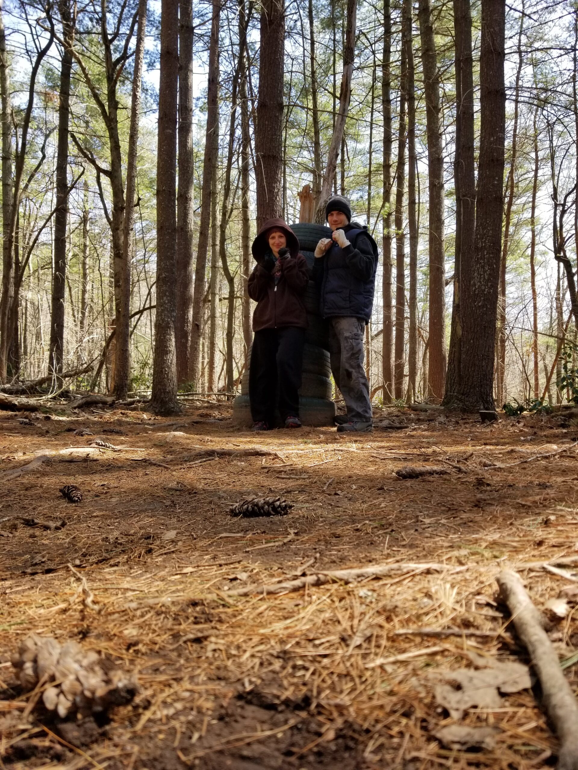 Winter outdoor training in the woods